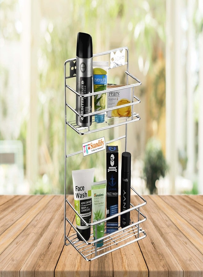 STANDIFY Shelf Stand Big Storage Wall Mounted Multipurpose Stainless Steel 2-Tier Detergent Storage Rack for Kitchen and Bathroom Pack of 1 - Image 2
